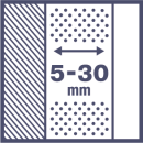 Толщина слоя 5-30 мм