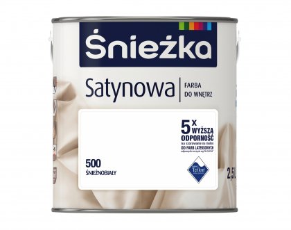 Новий дизайн упаковки фарби Sniezka Satynowa
