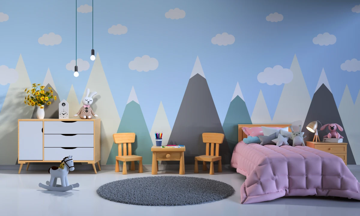 Детская комната - горы как основная тема