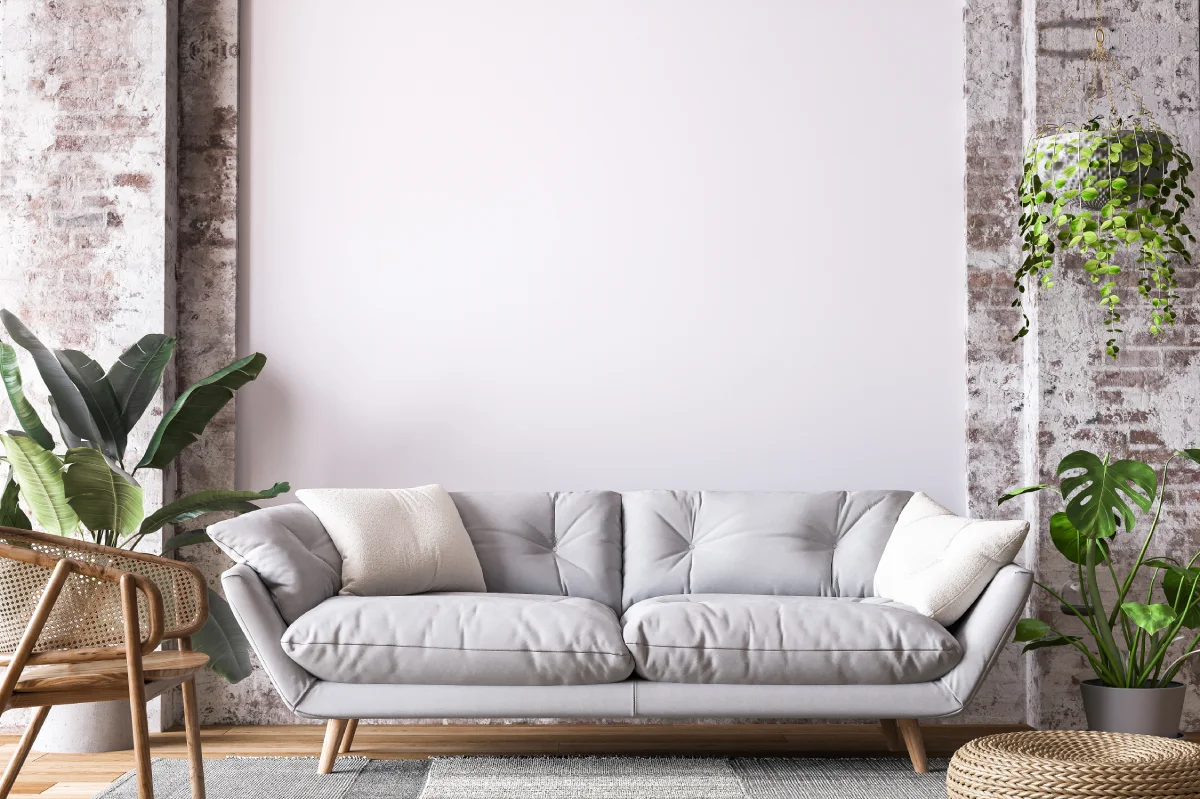 Для інтер’єру в цьому кольорі підбирайте меблі світлих тонів з ніжною, гармонійною формою - зручні дивани, пуфи і крісла